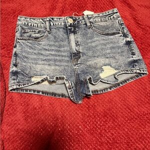 SO Blue Distressed Jean Shorts